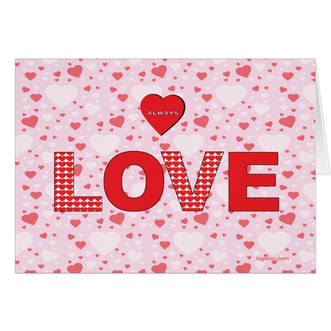 Happy Valentine's Day Holiday Always LOVE Hearts (Front Horizontal)