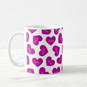 Happy Valentines Day Hugs and Kisses Modern Coffee Mug