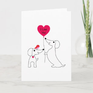 HAPPY VALENTINE'S DAY   I Love You Dachshunds Card