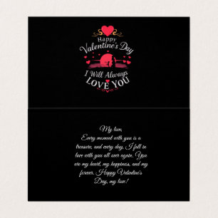 happy valentine's day i will always love you business card