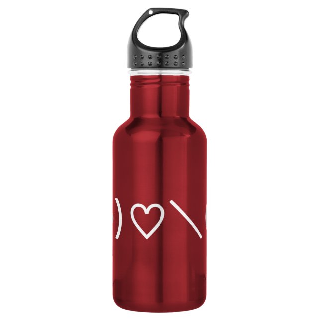 Happy Valentine's Day / Japanese Emoticons 532 Ml Water Bottle (Front)