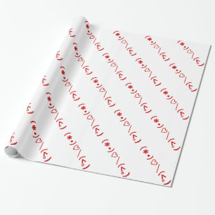Happy Valentine's Day / Japanese Emoticons Wrapping Paper