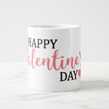 Happy Valentine's Day jumbo white coffee Mug