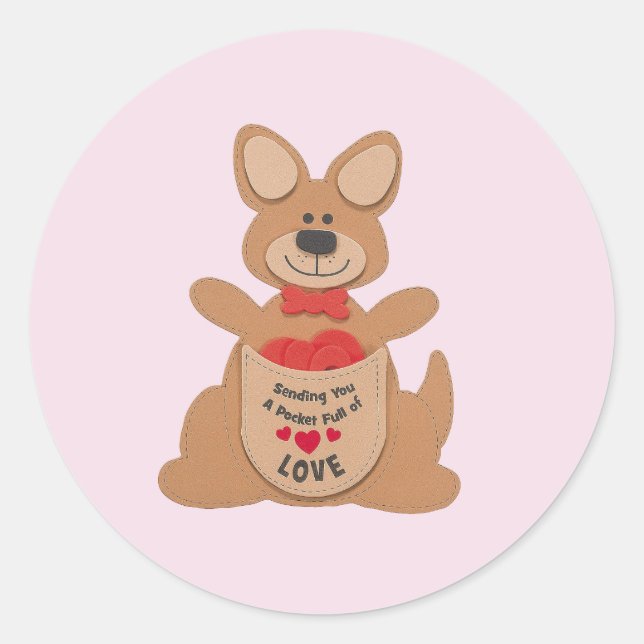 Happy Valentine's Day Kangaroo sticker (Front)