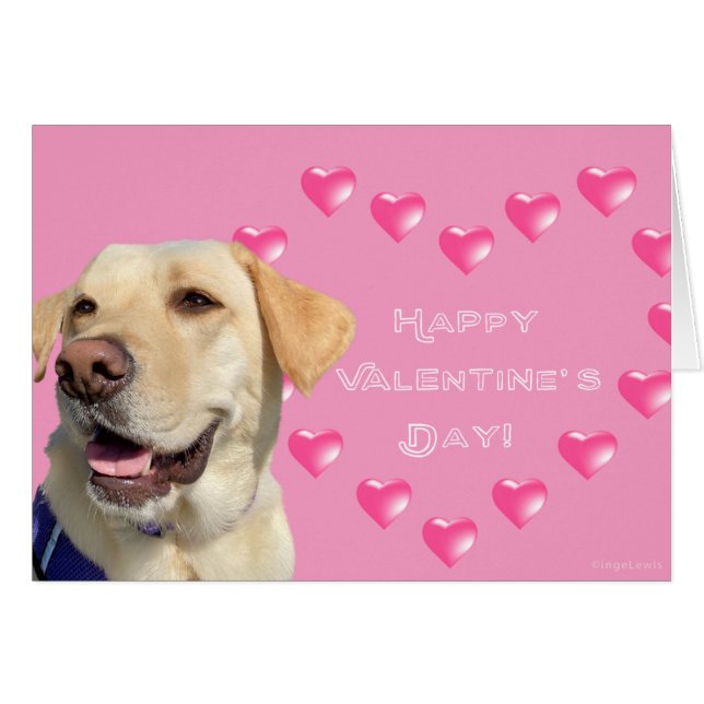 Happy Valentine's Day Labrador Dog Hearts Love (Front Horizontal)