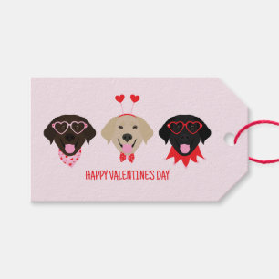 Happy Valentines Day Labrador Retriever Dogs Gift Tags