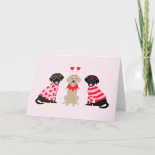 Happy Valentines Day Labrador Retriever Dogs Holiday Card