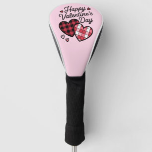 Happy Valentines Day Leopard Plaid Love Heart Golf Head Cover
