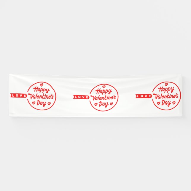 Happy Valentine's Day Love 2.5x10 Vinyl Banner (Horizontal)