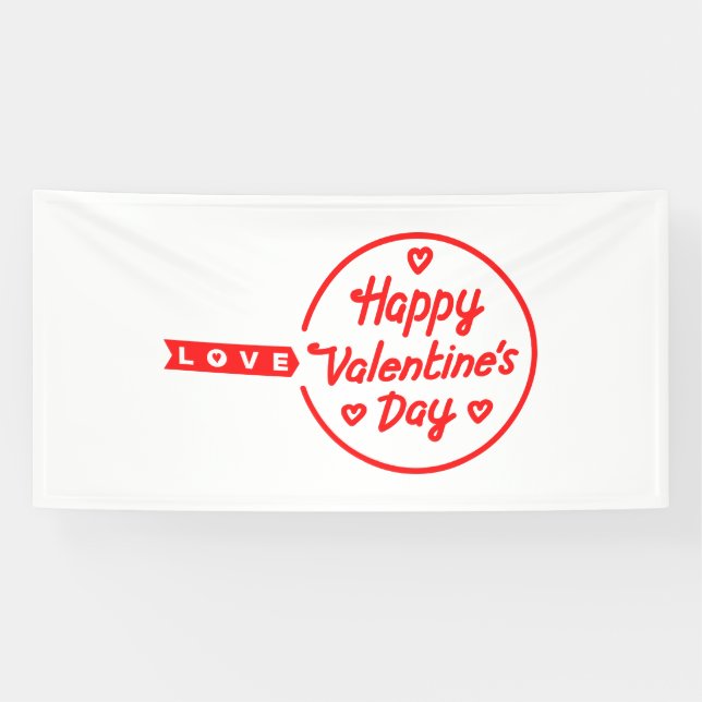 Happy Valentine's Day Love 4x8 Vinyl Banner (Horizontal)