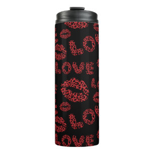 Happy Valentine's Day Love Elegant Red &Black Thermal Tumbler