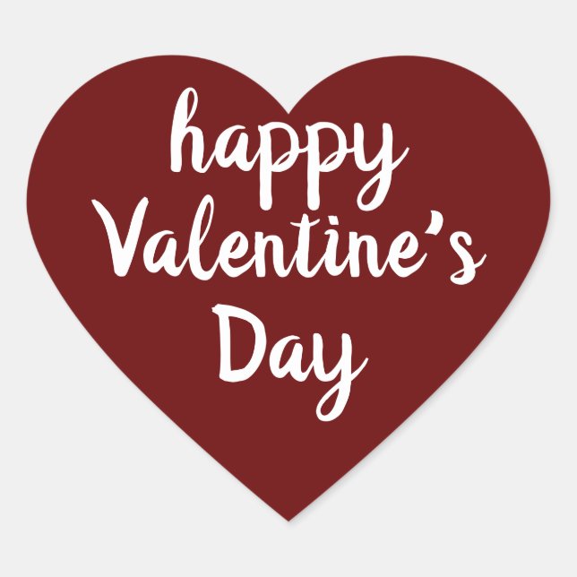 Happy valentine's day, Love Heart Sticker (Front)