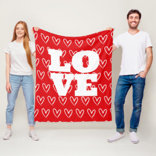 Happy Valentine's Day Love More Boyfriend Fleece Blanket