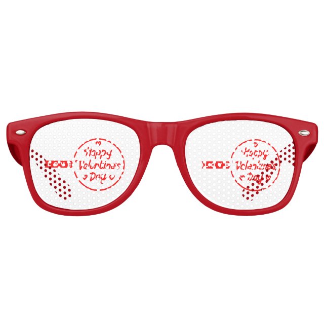 Happy Valentine's Day Love Party Retro Sunglasses (Front)