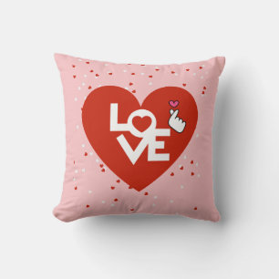 Happy Valentine's Day Love Pink Throw Pillow