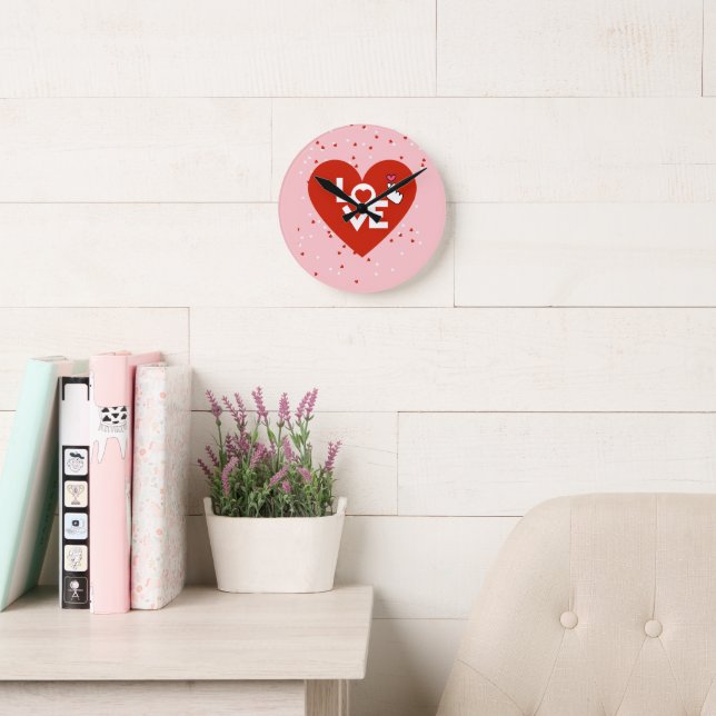 Happy  Valentine's Day  Love   Round Clock (Reading Room)
