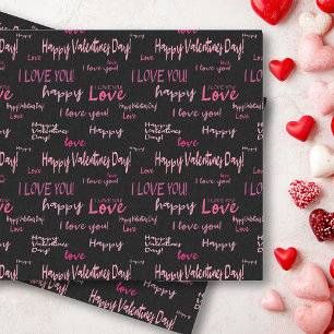 Happy Valentine's day Love Script Gift  Tissue Paper