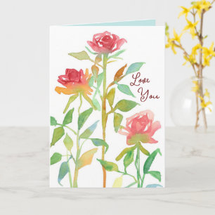 Happy Valentine's Day Love You Red Roses Card