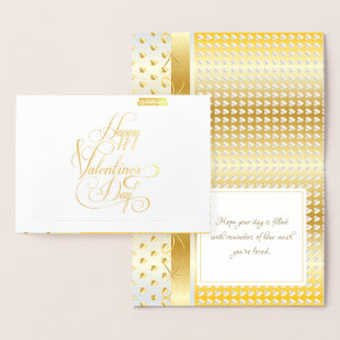 Happy Valentine's Day Lovely Elegant classic Foil Card