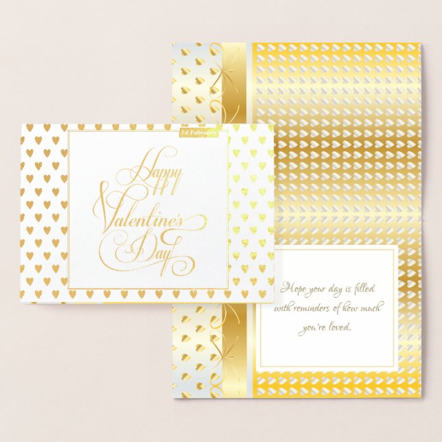 Happy Valentine's Day Lovely Elegant classic Foil Card (Display)