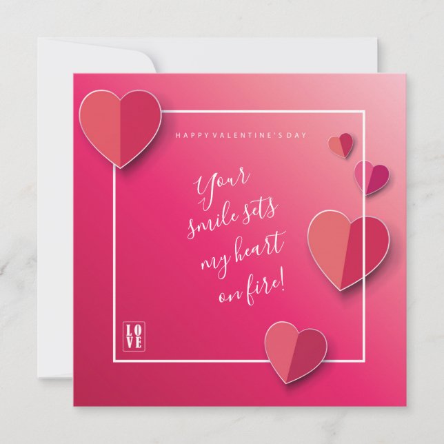 Happy Valentine's Day Lovely Elegant Greeting Holiday Card (Front)