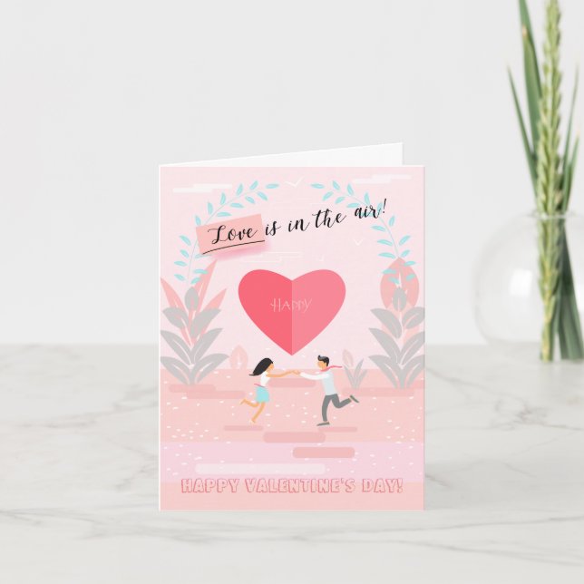 Happy Valentine's Day Lovely Elegant Greeting Holiday Card (Front)