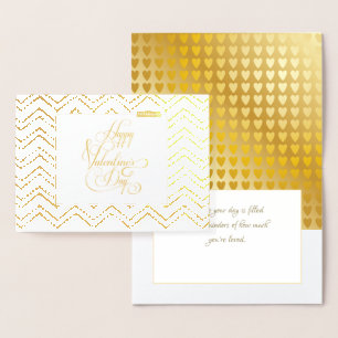 Happy Valentine's Day Lovely Elegant Luxury Gold Foil Card