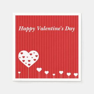 Happy Valentine's Day Lovely Hearts Napkin