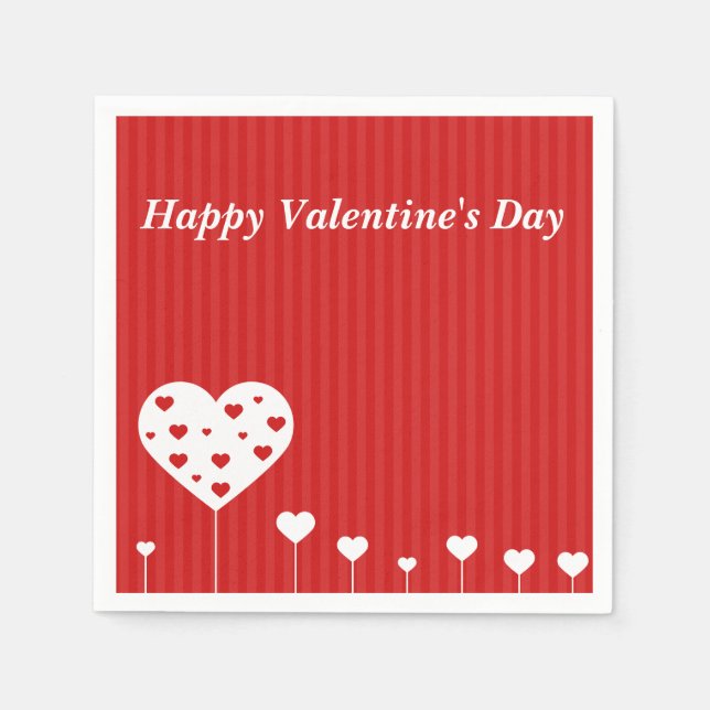 Happy Valentine's Day Lovely Hearts Napkin (Front)