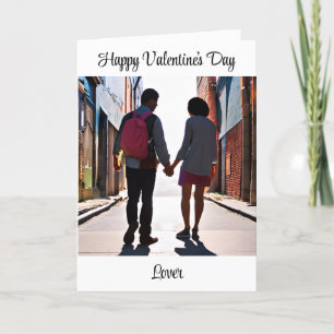 Happy Valentine's Day, Lover Couple Holding Hands Card