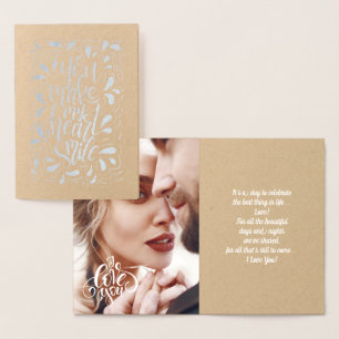 Happy Valentine's Day Luxury Real Foil Photo Card