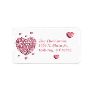 Happy Valentine's Day Mailing Return Labels