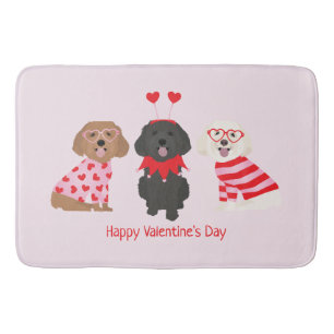 Happy Valentines Day Maltipoo Dogs Bath Mat