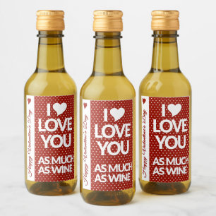 Happy Valentine's Day Mini Wine Label Set