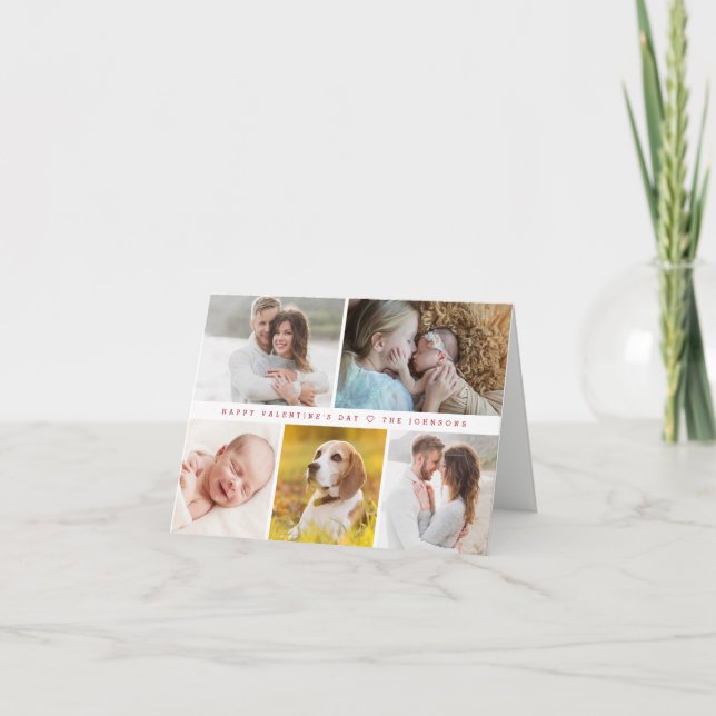 Happy valentine's day Modern Custom family Photos Holiday Card (Front)