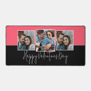 Happy Valentines Day Modern Script 3 Photo  Desk Mat
