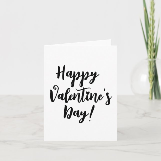 Happy Valentine's Day modern script typography Card (Front)