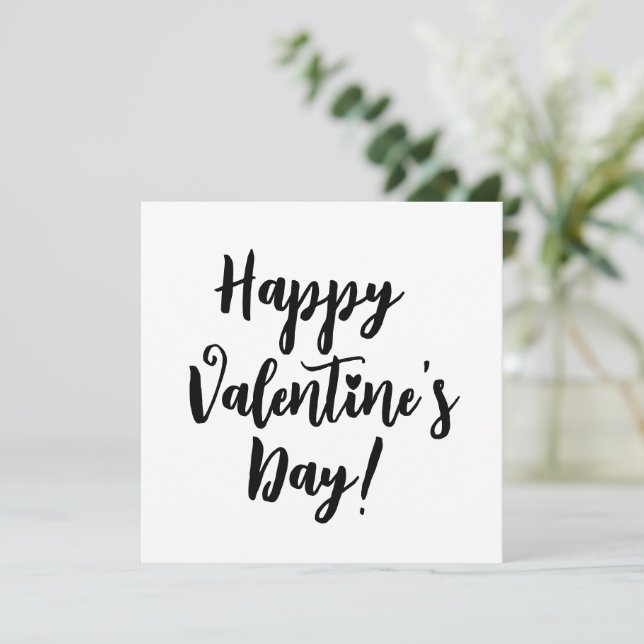 Happy Valentine's Day modern script typography Card (Standing Front)