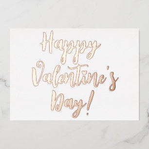 Happy Valentine's Day modern script typography Foil Holiday Card