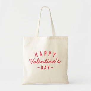 Happy Valentine's Day   Modern Trendy Stylish Red Tote Bag