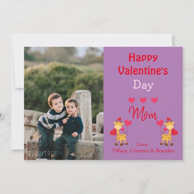 Happy Valentine's Day Mom Photo Safari Invitation (Front)