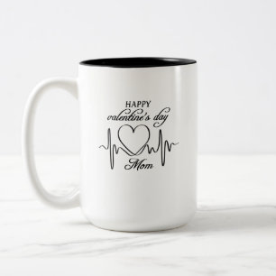 happy valentine's day mom Two-Tone coffee mug