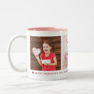 Happy Valentine's Day Mommy 3 Photo Custom Two-Tone Coffee Mug