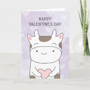 Happy Valentine's Day   Moo Cow Hearts Card