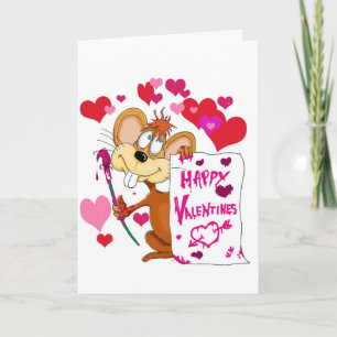 Happy Valentine's Day Mouse Holiday Card