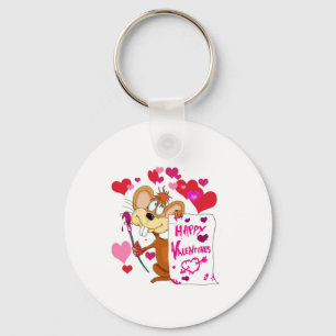 Happy Valentines Day mouse Keychain
