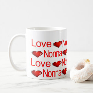 Happy Valentine's Day Mugs Love Nona Red Hearts