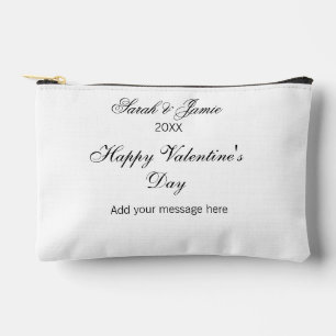 Happy Valentine's day name date message simple ele Accessory Pouch
