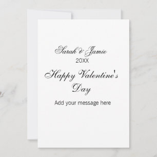 Happy Valentine's day name date message simple ele Invitation