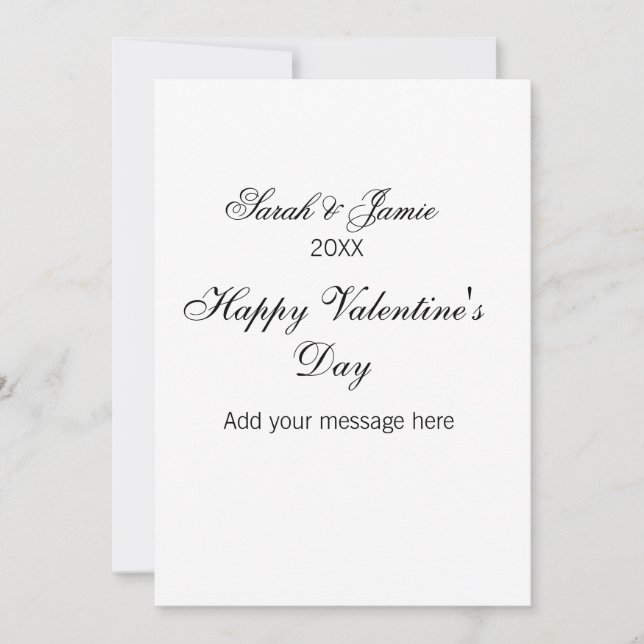 Happy Valentine's day name date message simple ele Invitation (Front)